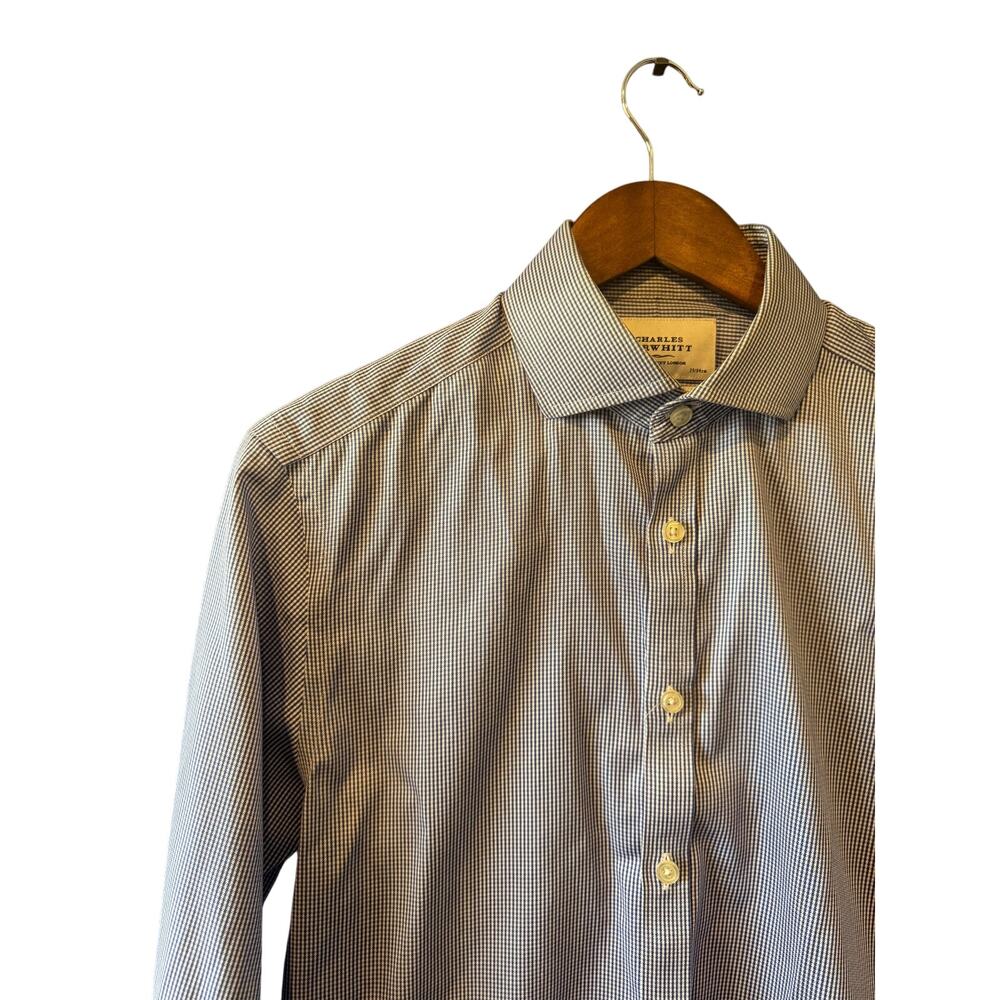 Charles Tyrwhitt | 100% Cotton Blue/White Check Extra Slim Shirt | 15 1/2 / 33